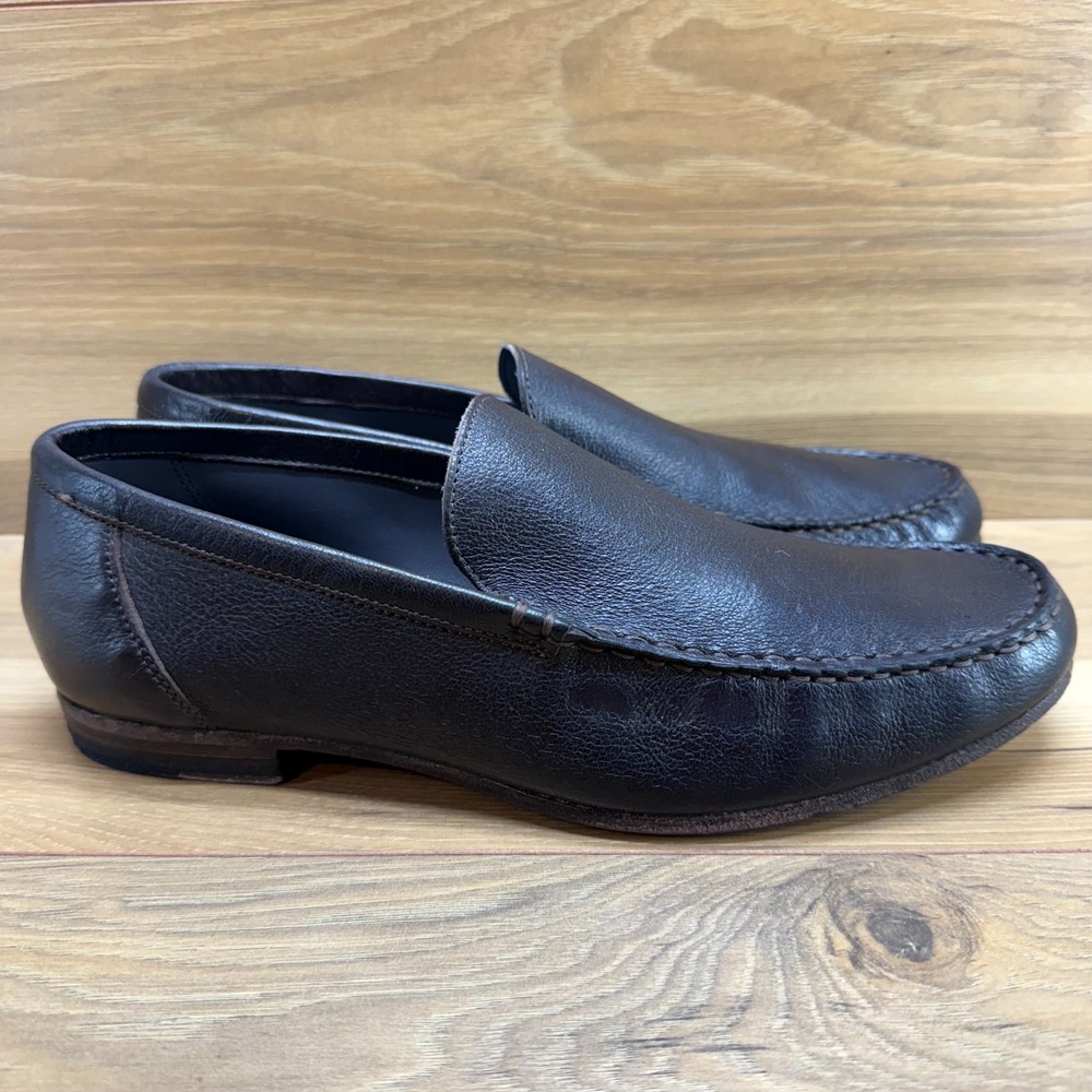 To Boot Adam Derrick Mens Loafers Size 10 Brown Leather Moc Toe Dress Shoes